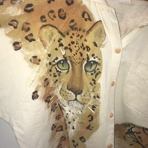 Vintage hand painted shirt jacket